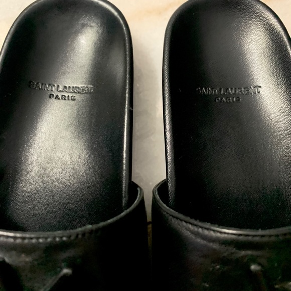 YVES SAINT LAURENT JOAN SLIDES | YSL MONOGRAM SLIDES | NEW - Picture 5 of 6